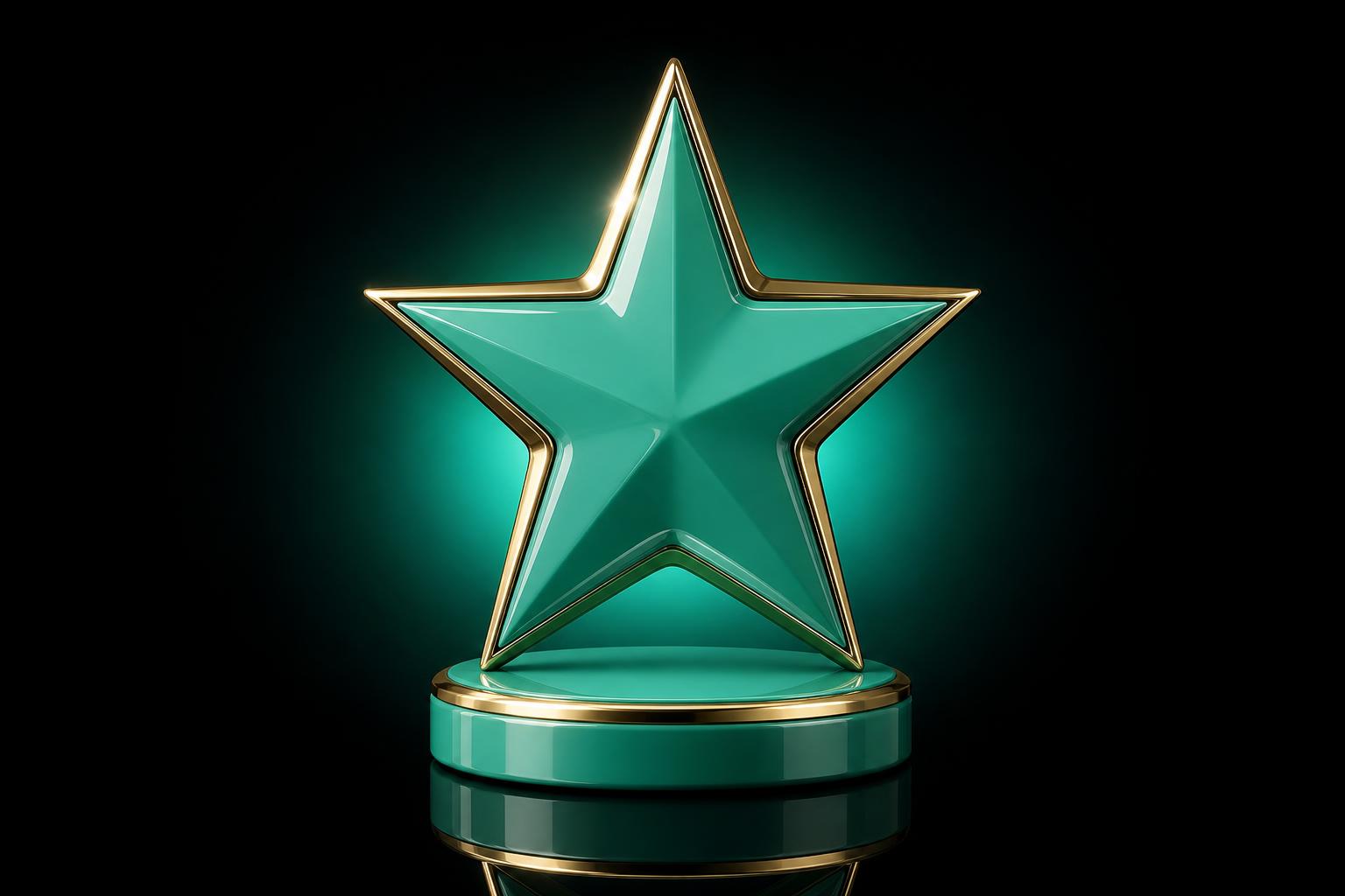 Green wireframe of an Amazon product tile rating row with five stars and a review count, orange AMALYZE pill in the foreground.
