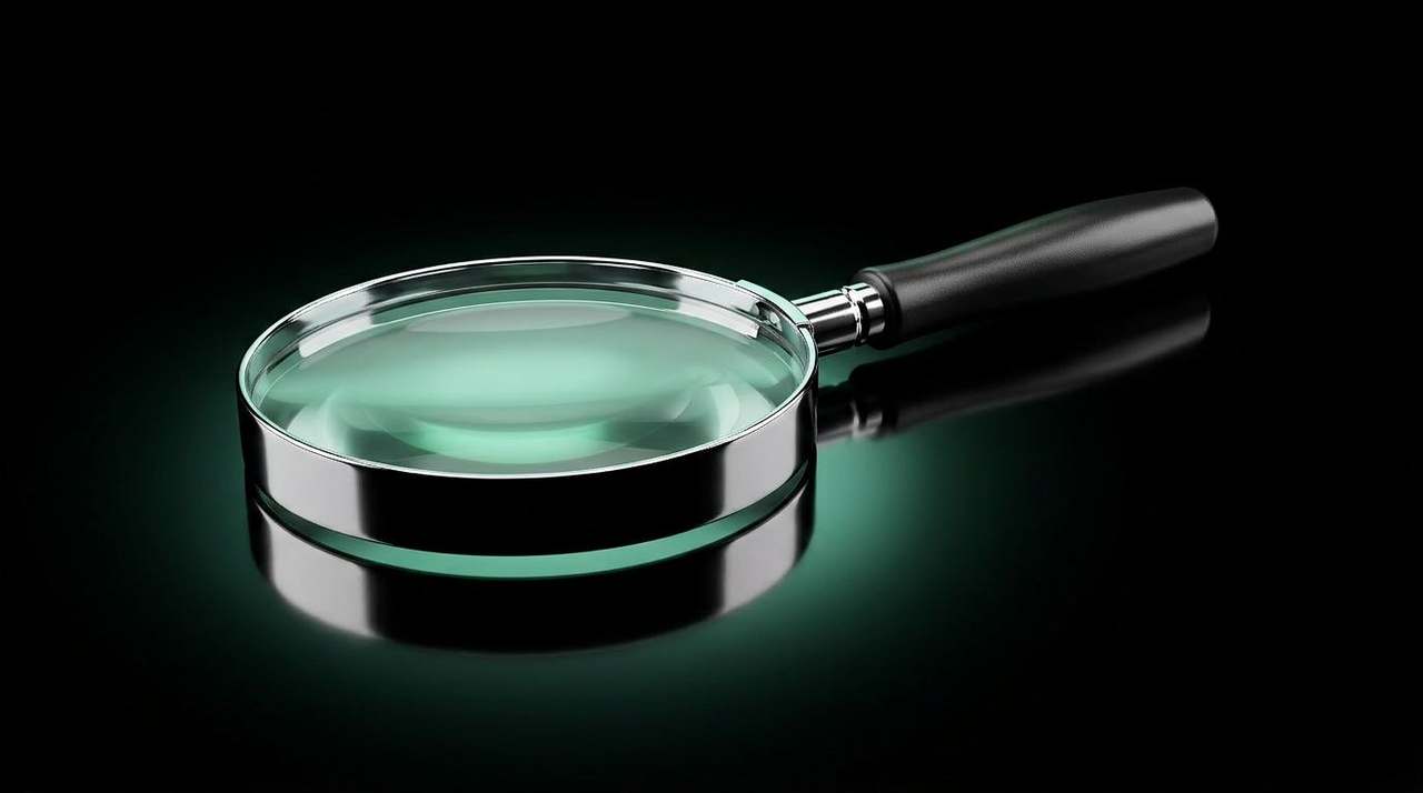 Glossy emerald-green lacquered prism on a brass pedestal with ranked planes ascending beyond it.