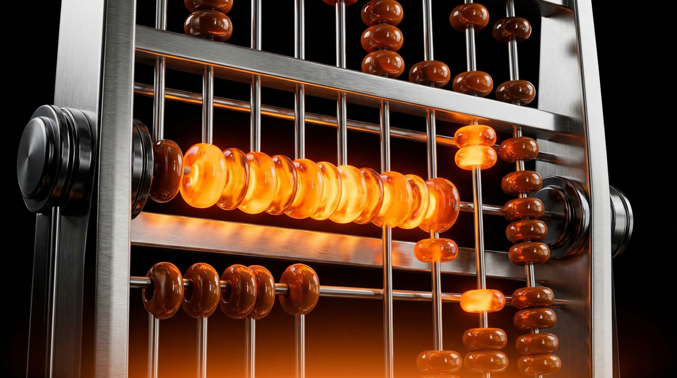 Orange calculator overlaid on a clean spreadsheet grid.
