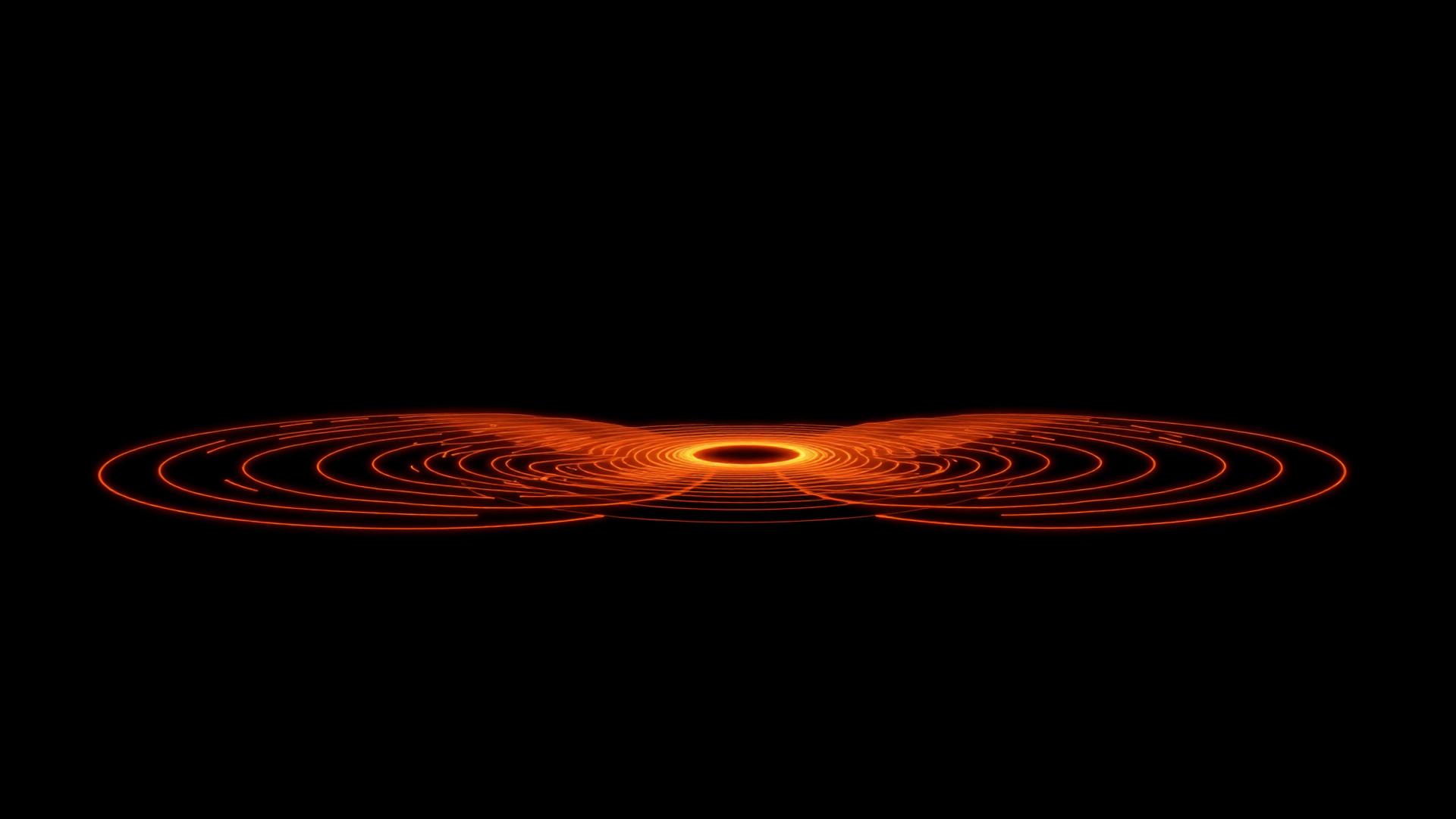 Orange interlocking ripples spreading outward from a central node.