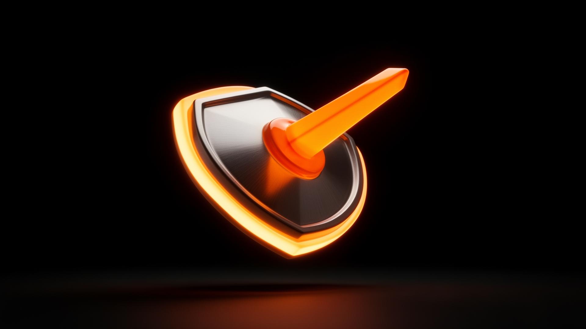 Orange display ad rectangle with concentric targeting circles.
