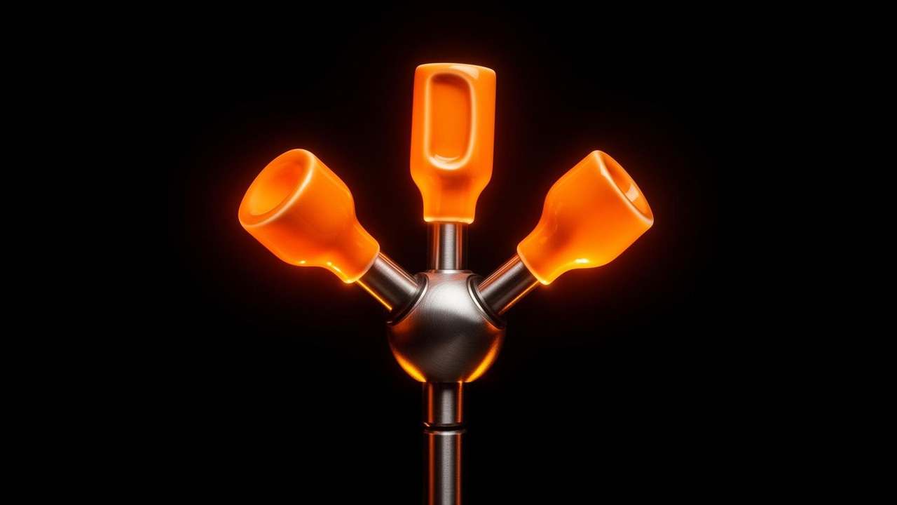 Three orange tag chips of different widths.