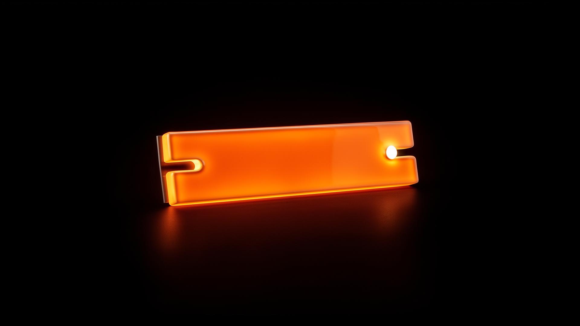 Orange filing label tag with a structural tree of folders.