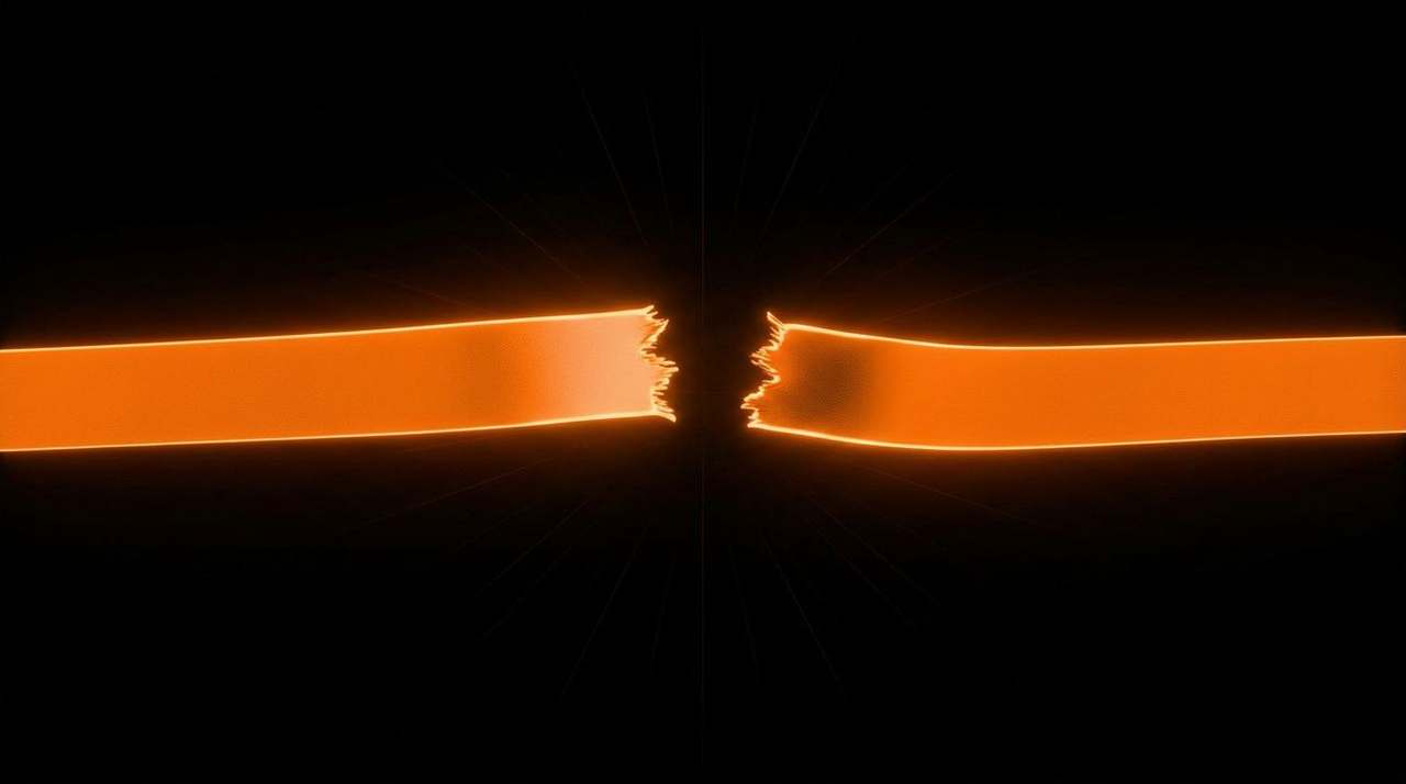 Orange finish-line flag at the end of a curved track lined with promotional badges — module wrap-up metaphor.